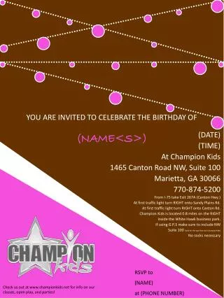YOU ARE INVITED TO CELEBRATE THE BIRTHDAY OF (NAME&lt;S&gt;)