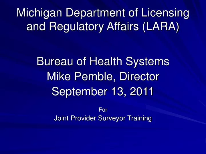 michigan department of licensing and regulatory affairs lara