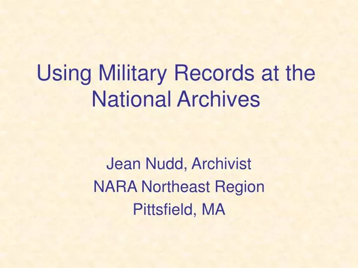 using military records at the national archives