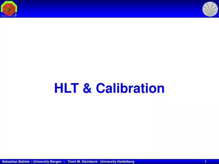 hlt calibration