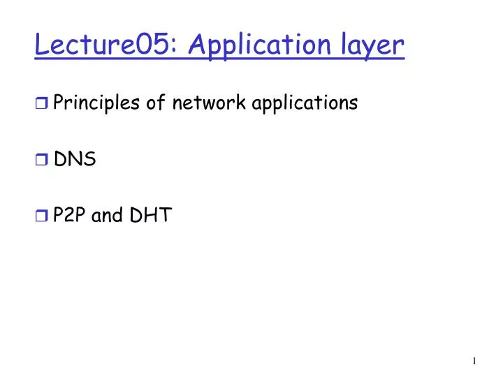 lecture05 application layer