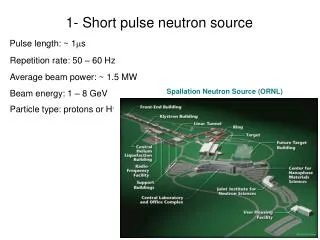 1- Short pulse neutron source