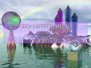 AZIONI EFFETTUATE NEL 2003