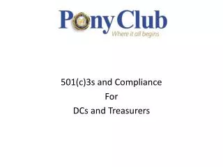 501(c)3s and Compliance For DCs and Treasurers