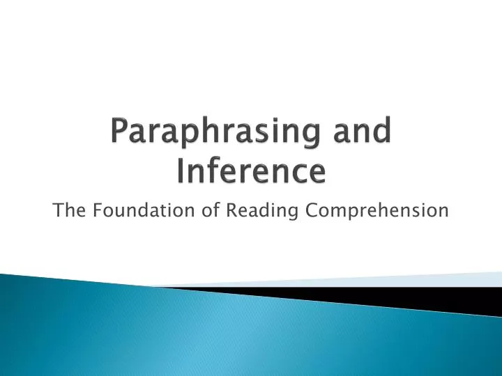 paraphrasing and inference