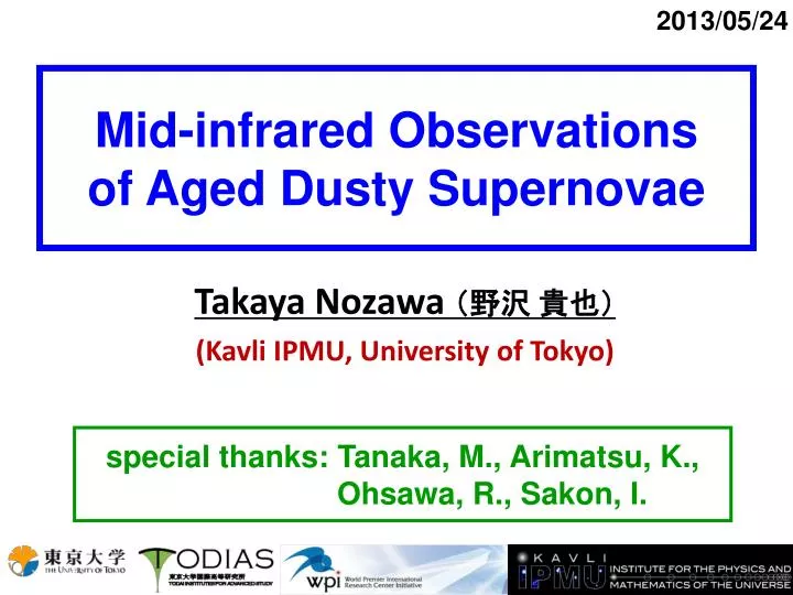 mid infrared observations of aged dusty supernovae