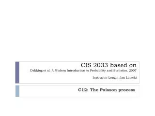 C12: The Poisson process
