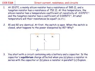 Direct current, resistance, and circuits