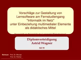 Diplomverteidigung Astrid Wagner MI 99