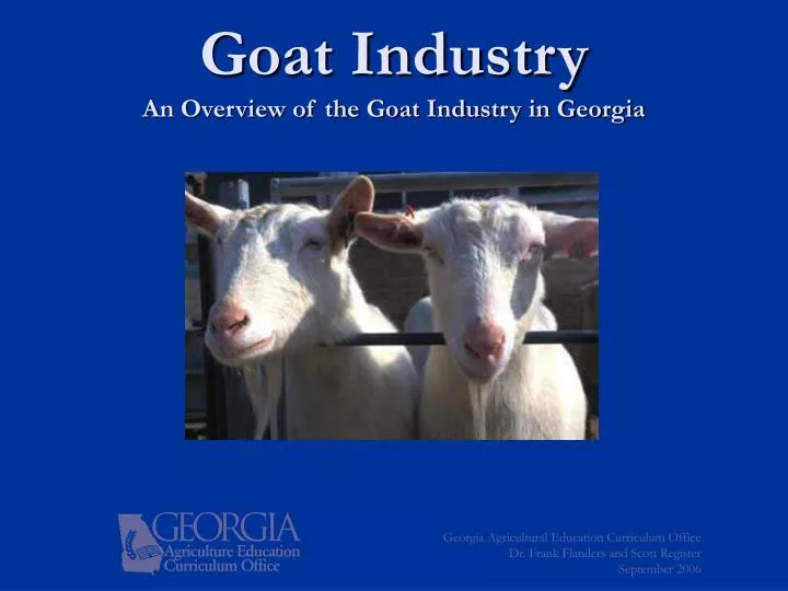 goat industry an overview of the goat industry in georgia