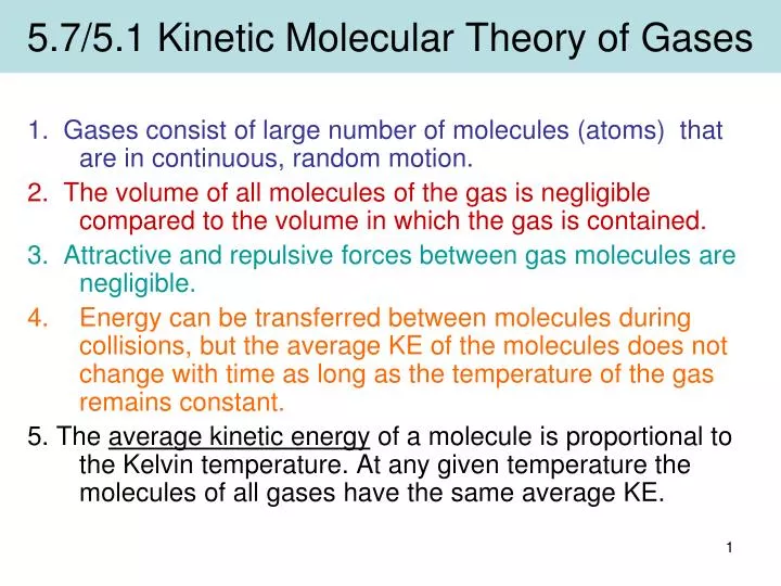 5 7 5 1 kinetic molecular theory of gases