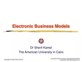 Electronic Business Models