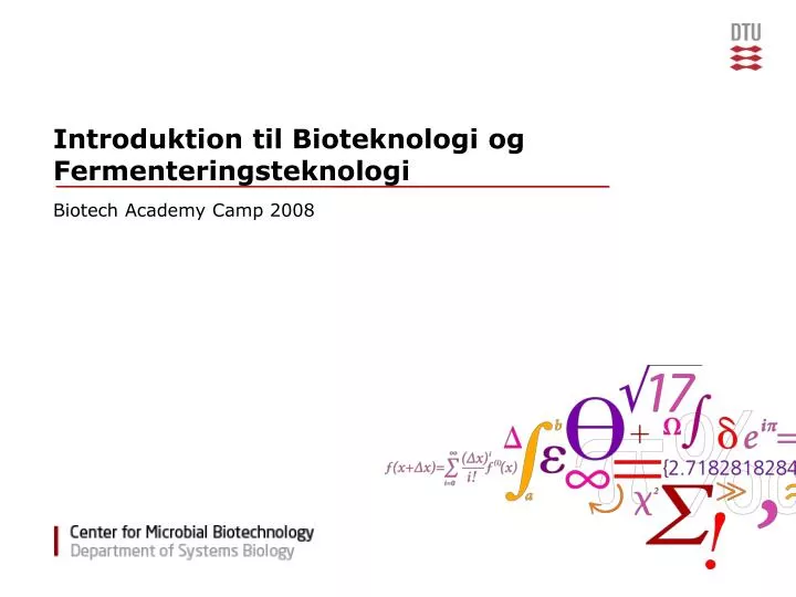 introduktion til bioteknologi og fermenteringsteknologi