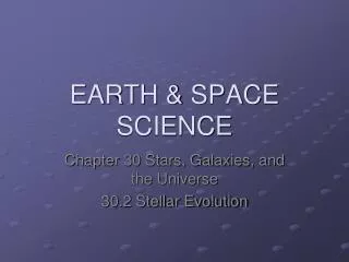 EARTH &amp; SPACE SCIENCE