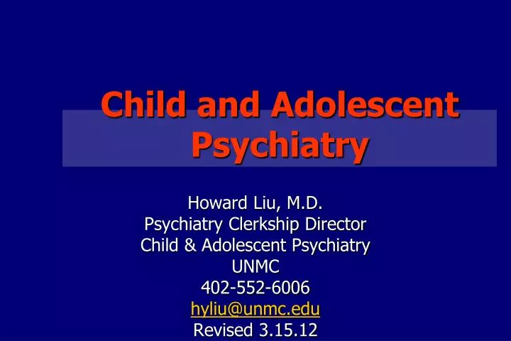 child and adolescent psychiatry