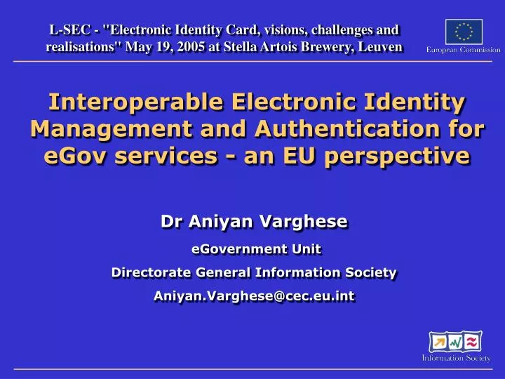 interoperable electronic identity management and authentication for egov services an eu perspective