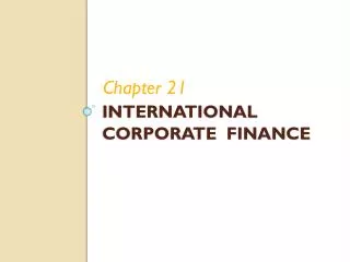 International corporate finance