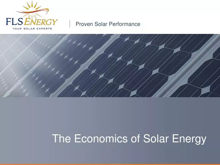 the economics of solar energy