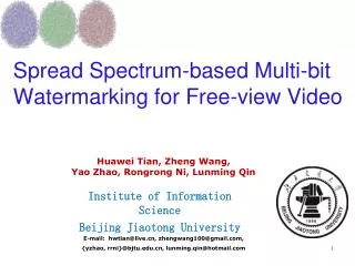 Spread Spectrum-based Multi-bit Watermarking for Free-view Video