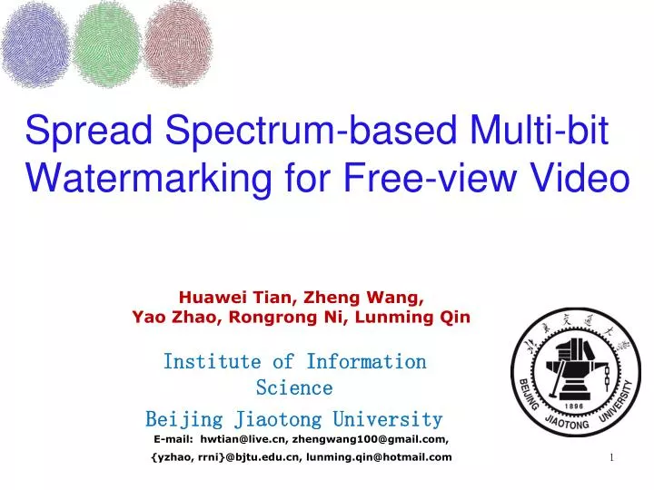 spread spectrum based multi bit watermarking for free view video