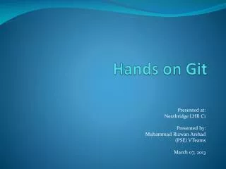 Hands on Git