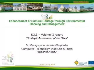 Enhancement of Cultural Heritage through Environmental Planning and Management