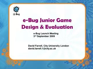 e-Bug Junior Game Design &amp; Evaluation