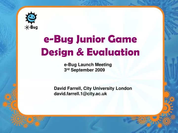 e bug junior game design evaluation