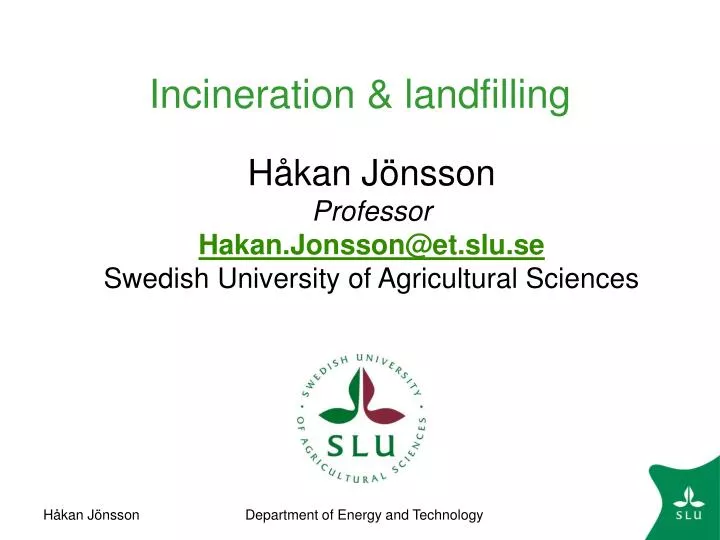 incineration landfilling