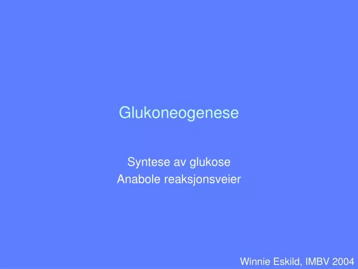 glukoneogenese