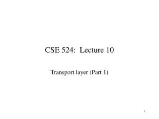 CSE 524: Lecture 10