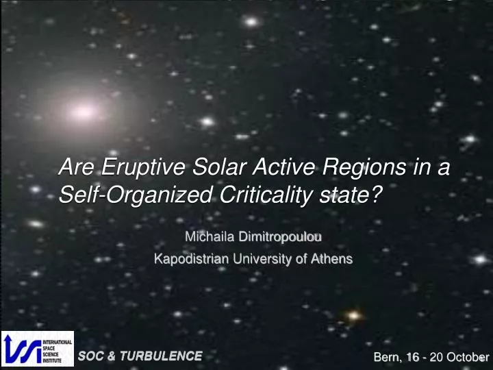 are eruptive solar active regions in a self organized criticality state