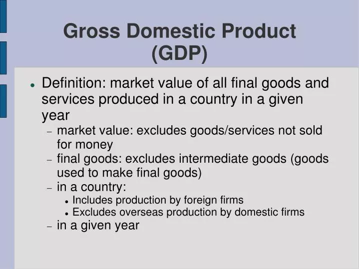 gross domestic product gdp