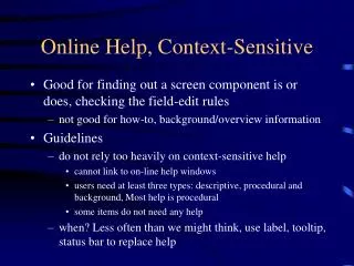 Online Help, Context-Sensitive