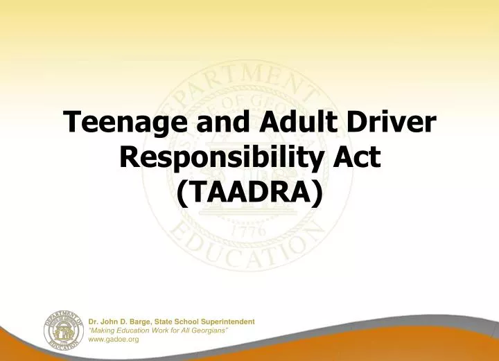 teenage and adult driver responsibility act taadra