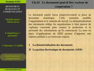 Ch.14 Le document peut-il être vecteur de coopération ?