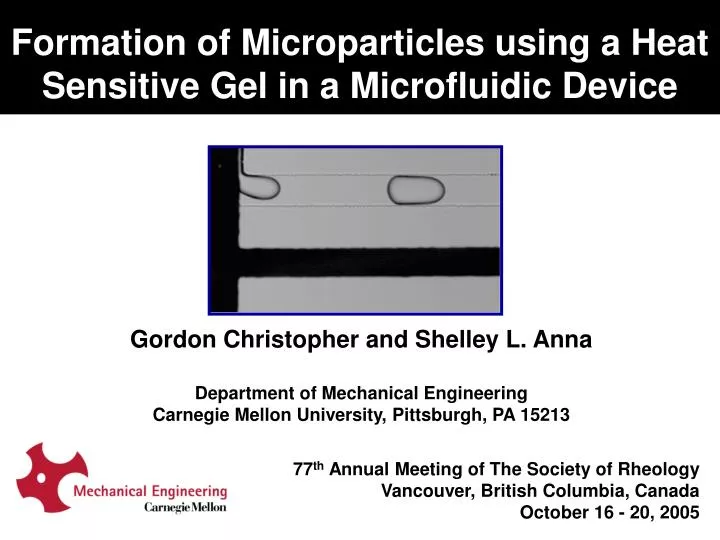 formation of microparticles using a heat sensitive gel in a microfluidic device