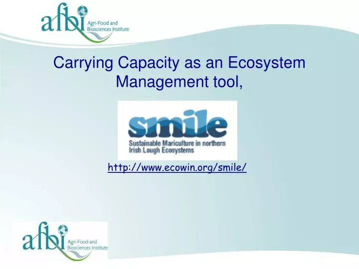 carrying capacity as an ecosystem management tool
