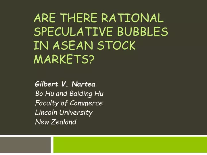 are there rational speculative bubbles in asean stock markets