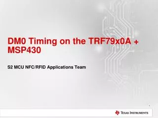 DM0 Timing on the TRF79x0A + MSP430