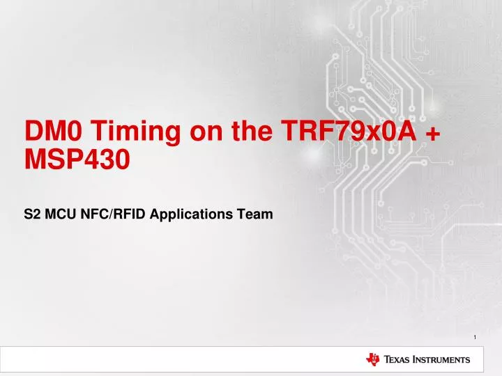 dm0 timing on the trf79x0a msp430
