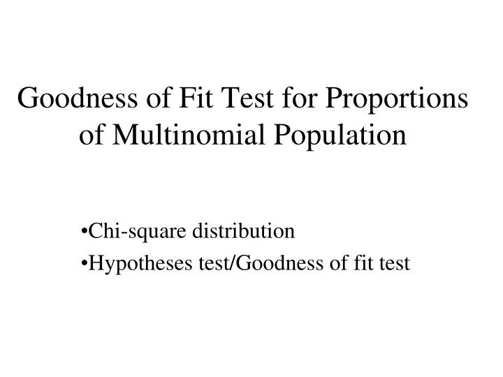 goodness of fit test for proportions of multinomial population