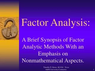 Factor Analysis: