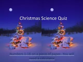 Christmas Science Quiz