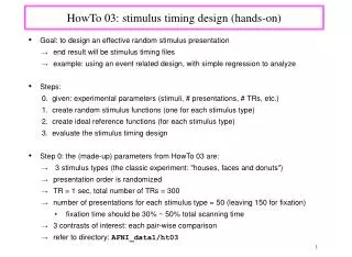 HowTo 03: stimulus timing design (hands-on)