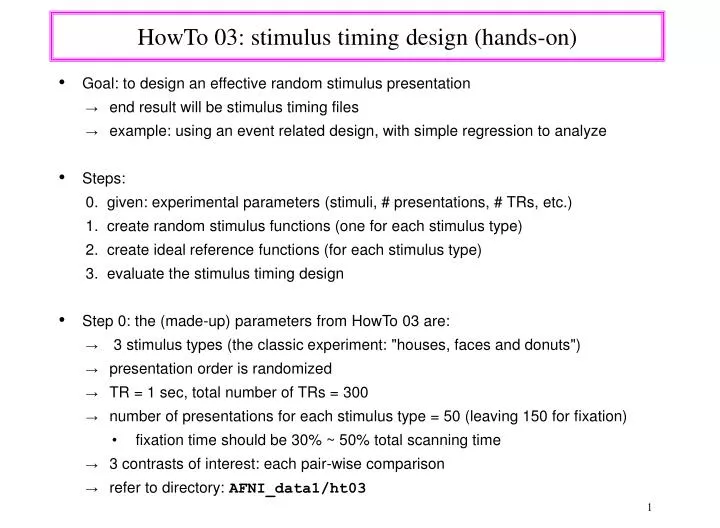 howto 03 stimulus timing design hands on