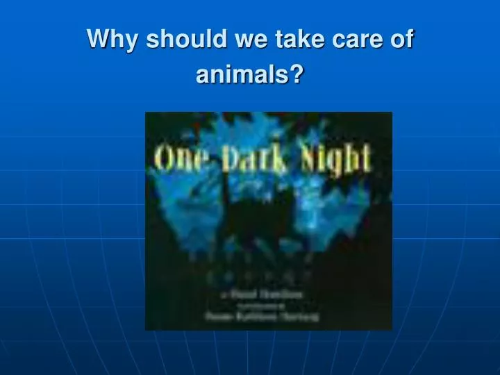why should we take care of animals