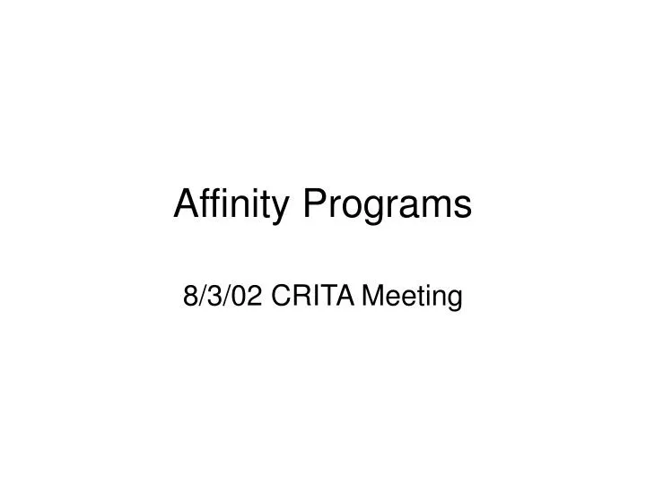 affinity programs