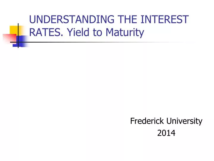 understanding the interest rates yield to maturity