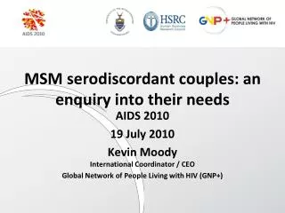 MSM serodiscordant couples: an enquiry into their needs